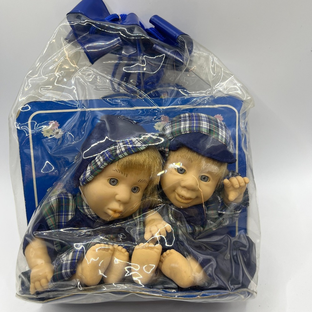 GiGo Toy Unisex Small My Pals Twins Bean‎ Bag Kids Vintage Plaid Dolls 90s Decor